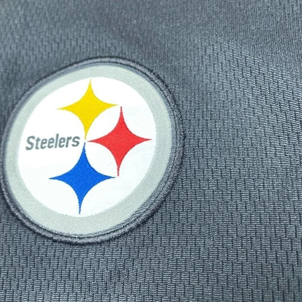 NFL Steelers Team Apparel Mens Polo Shirt Black Large Polyester d0717 - Picture 3 of 8